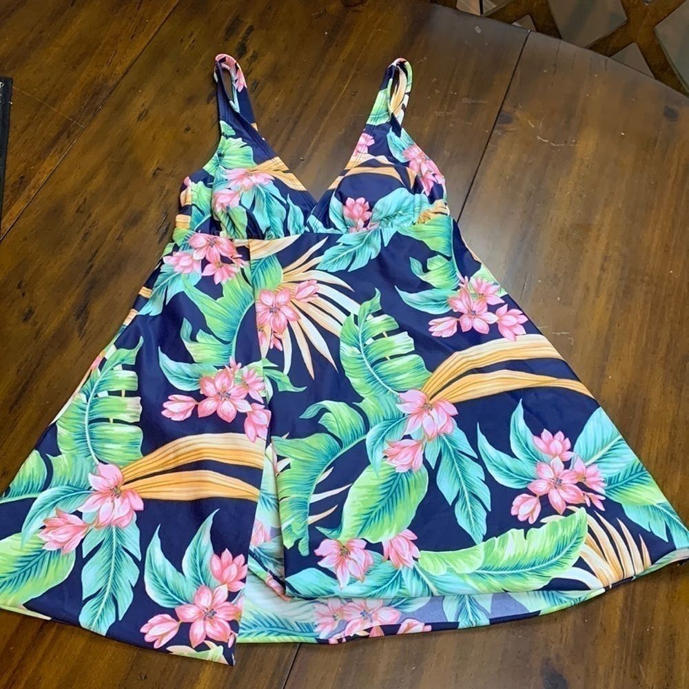 Kona Sol tropical one piece swimsuit, small